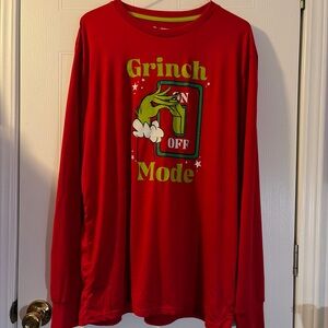 Dr. Suess The Grinch Mens sleep shirt or t shirt Grinch Mode on/off L NWOT